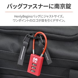 Henly Begins DLK010R Daytona Combination Cable Lock, Padlock for Motorcycle Seat Bag, Wire Lock, Straight Wire, Cable Length: 3.9 inches (100 mm), 45844, Red