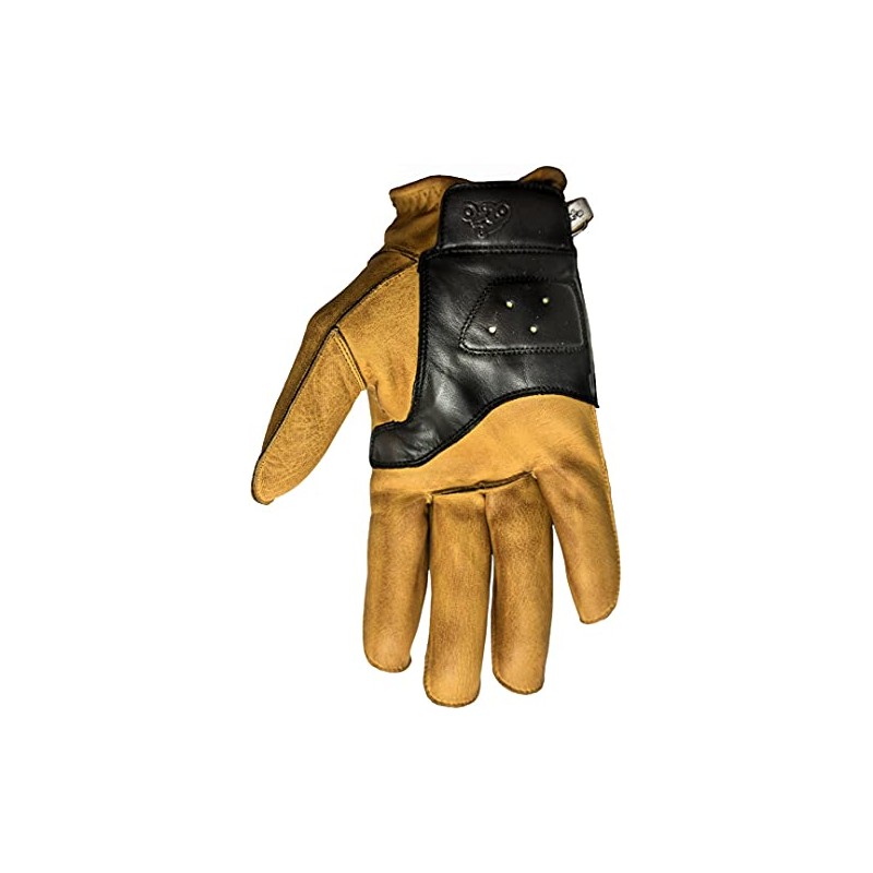 Helstons Hiro T12 Motorcycle Gloves Summer Leather Soft Gold-Black, Black/Gold