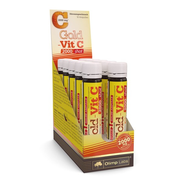 Olimp Labs Gold-Vit C 2000 Shot 10 x 25 ml (Lemon) Vitamin C for Immune System Support