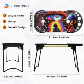 El juego de bandejas de metal incluye soporte plegable y accesorios, bandeja pequeña multifuncional con patrón fresco