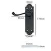 EAI Black Antique Victorian Door Handles Internal Lever Latch 170mm