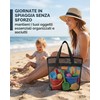 LOZTBUE borsa da spiaggia in rete per giocattoli sabbia via