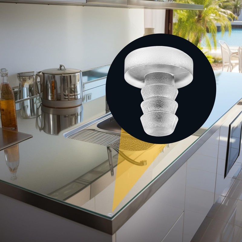 CustomyLife 30 pcs 5mm Glass Top Table Bumpers with Stem,