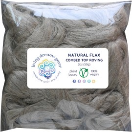 Flax Fiber for Spinning Blending and Fiber Arts. Natural Undyed Vegan Combed Top.