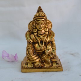 craftslook Brass Kuber Statue Idols God of Wealth 3.25" inch 340gram - Sculpture Deity Figurine Diwali Gift Worship Decor Kuber Dhanpati Vaisravana Raja Murti Puja Room Spiritual Lord of Treasure
