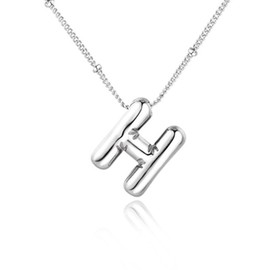 YANCHUN Bubble Letter Necklace Gold Charm Necklace for Women Initial Stockings Christmas Necklace Gold Plated Chain Alphabet Necklaces Womens Gifts for Christmas Initial Stockings