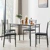 VECELO Kitchen Dining Table and Chairs Set for 4, PU