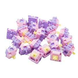 Zkeebs C³ Equalz x TKC Banana Split 62g / Tangerine 5-Pin Linear Switches for Custom Gaming Mechanical Keyboards (Banana Split, 90 switches)