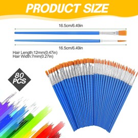 80PCS Small Paint Brushes, Face Paint Brushes Art, Acrylic Paint Brushes Set for Detail Painting Acrylic Oil Watercolor，Professional Fine Pointed Paint Brushes for Kids Students Adults