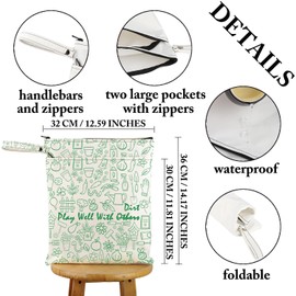 VAMSII Garden Lover Waterproof Reusable Wet Bag Plays Well With Dirt Travel Bag Gardener Washable Bag Gardening Lover Gift (Plays Well With Dirt W)