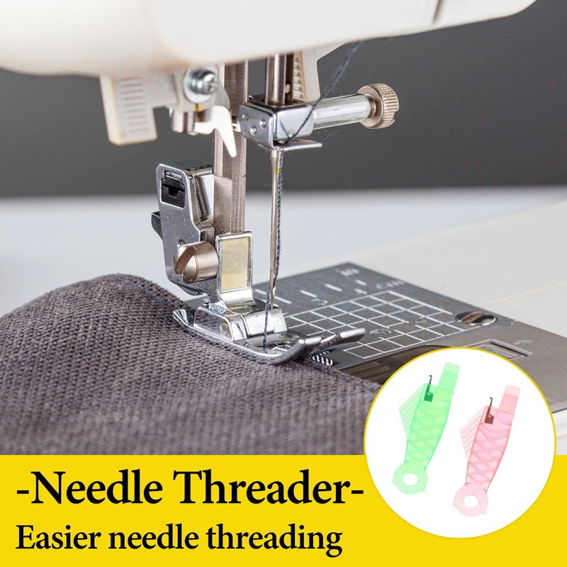 Jeffdad 12Pcs Fish Mouth Sewing Machine Needle Threader, Automatic Sewing