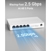 BrosTrend 5 Port 2.5Gb Ethernet Switch, Multi-Gigabit Unmanaged Network Switch