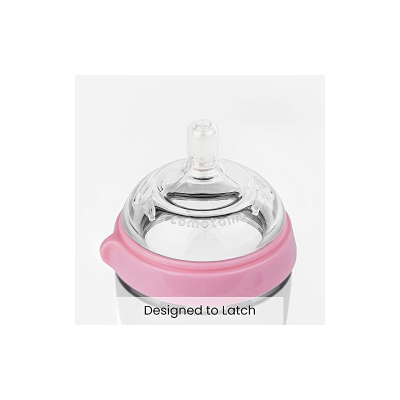 Comotomo, Biberón Rosa, 8 oz, 2 unidades