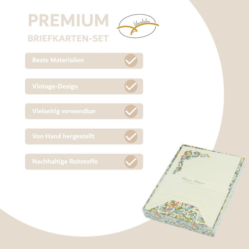 Florentine Wedding Paper Box with Clear Lid - Writing Set
