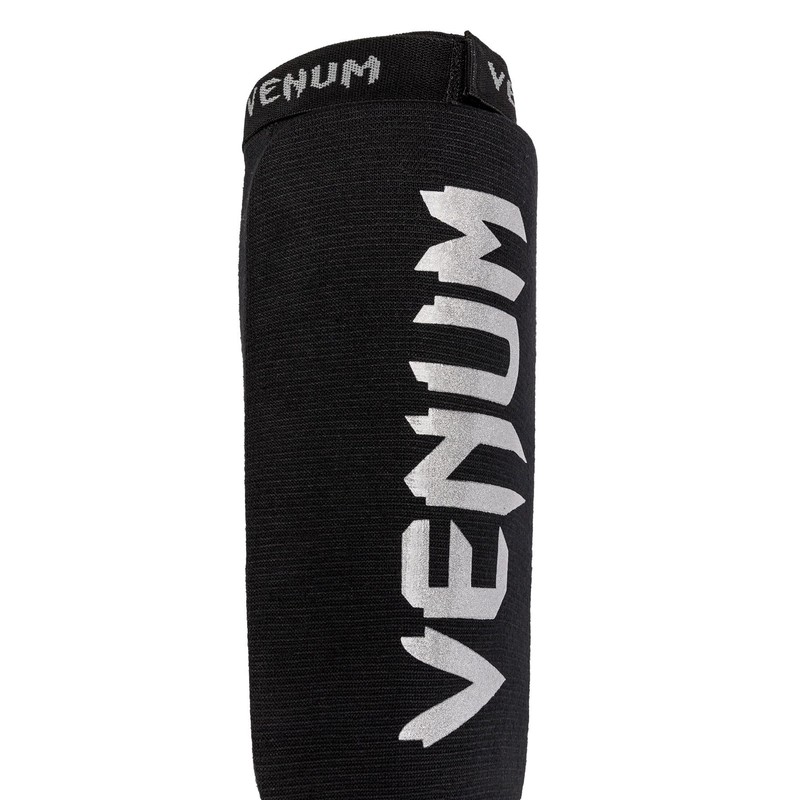 Venum Kontact Shin Guards - Black/Silver - Small