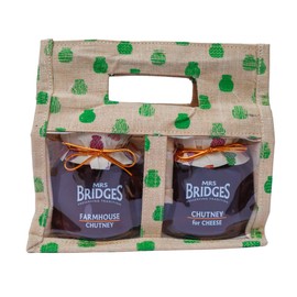 Mrs Bridges Condiment Twin Juco Gift Bag (Chutney for Cheese and Farmhouse Chutney)