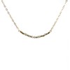 JENNYANDJUDE Custom LABRADORITE Small Bar Morse Code Necklace in Gold,