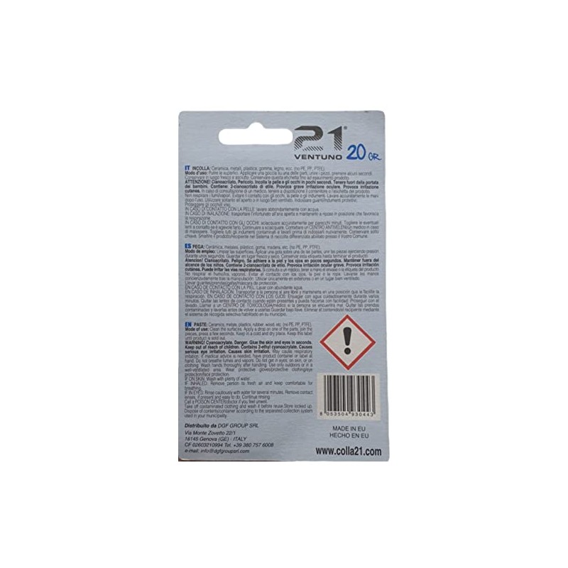 Colla 21 Universalcolle Cyanacrylat,Verklebt Haut und Augen in Sekunden,20 g