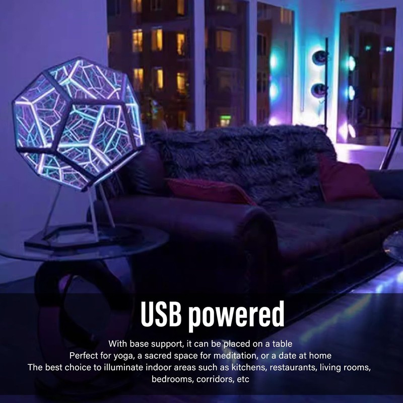 Dodecahedron Night Light Infinity Dodecahedron Colour Art Light Gaming Light