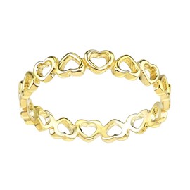 Old English Jewellers 9ct Yellow Gold Heart Full Eternity Band Ring size J K L M N O P Q R S (R)
