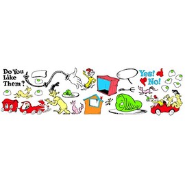 Eureka Dr. Seuss Green Eggs and Ham Bulletin Board Set and Classroom Decorations, 18'' x 0.1'' x 28'', 73 pc (847223)