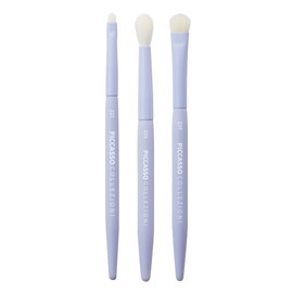 PICCASSO Purple Edition Eyeshadow Brush Set of 3 - For Shadows, Gradations, Lines, Ultra Fine Hair, Korean Cosmetics Professional Makeup Brush Kit