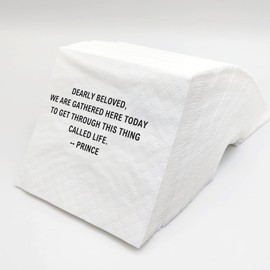 SharkBliss Funny Quotes Cocktail Napkins, 100 Pack Dearly Beloved We Are Gathered Here Today To Get Through This Thing Called Life Birthday Anniversary Cocktail Napkins 2-Ply, 5x5" (Dearly Beloved)