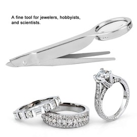 10 x magnifying tweezers, portable stainless steel multifunctional tweezers with 10 x magnifying glass