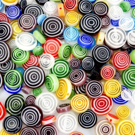 TOAOB 182pcs Assorted Glass Lampwork Beads 6mm 8mm 10mm 12mm Flat Round Spacer Beads Assortment for DIY Crafts Jewelry Making Bracelets Necklaces