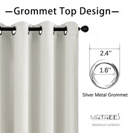 MRTREES Blackout Valance Curtains, Short Kitchen Curtain Valances Room Darkening, Grommet Top Small Window Topper Treatment for Living Room/Bedroom/Basement(1 Panel, 52x16 Inches, Greyish White)