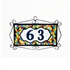 4.3' x 2.2' 11cm x 5.5cm Spanish Mosaic Hand-Painted Number
