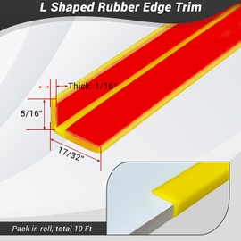 Rubber Edge Trim, Self Adhesive L Shaped Edge Trim, Small Size Peel and Stick Edge Trim for Tile, Wall and Furniture Edges, Yellow Color, 10Ft