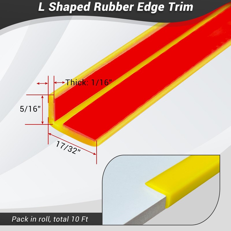 Rubber Edge Trim, Self Adhesive L Shaped Edge Trim, Small