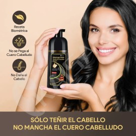 Kaisasa® Shampoo Con Tinte Cubre Canas Con Aceite De Argán - Negro-2 unidades