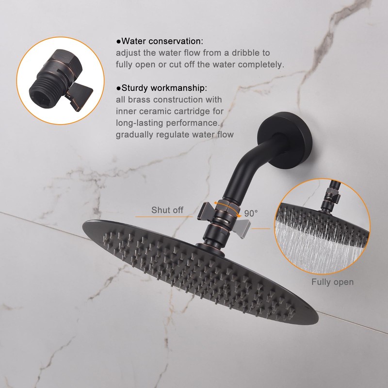 Oil Rubbed Bronze Water Flow Control Valve, Shower Head Flow