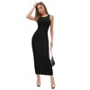 Verdusa Women's Basic Round Neck Sleeveless Solid Bodycon Maxi Long