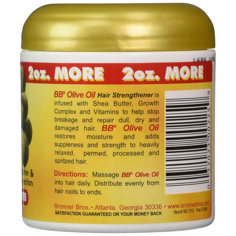 Bronner Brothers Olive Oil Hair Strengthener, 6 Ounce