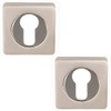 Excel Architectural DH3623-SQ Square Euro Profile Escutcheon Set, Satin Nickel/Polished