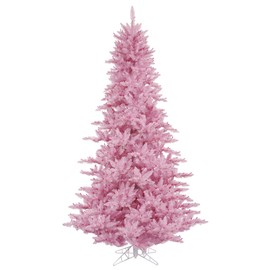 Vickerman 3' Pink Fir Artificial Christmas Tree, Unlit - Faux Fir Christmas Tree - Seasonal Indoor Home Decor - Featuring 234 PVC Tips - Tree Stand Included