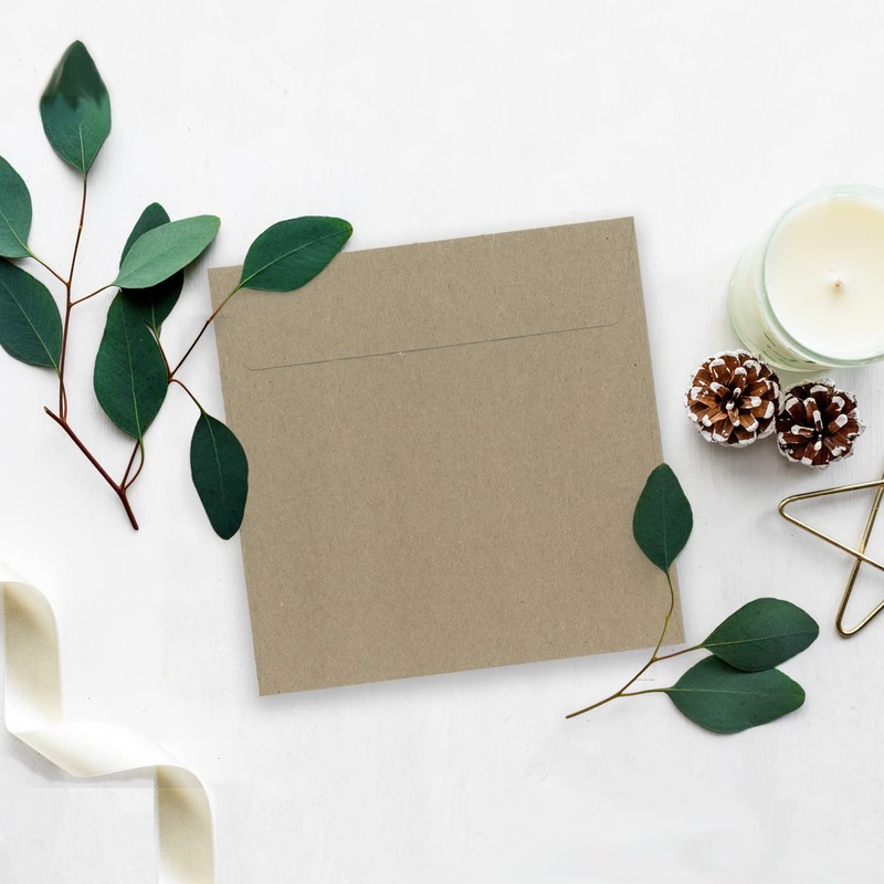 Square Envelopes, Recycled, Natural Grey, 160 x 160 – Bulk