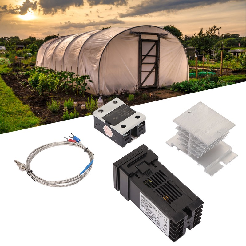 PID Temperature Controller Set K Type Thermocouple Heat Sink Relay