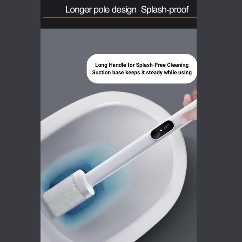 CBUCKS Disposable Toilet Brush – Silicone Head, Hands-Free Wet Wipe