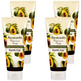 Farmstay Avocado Premium Pore Deep Cleansing Foam, 180ml, 4 pieces / 팜스테이 아보카도 프리미엄 포어 딥 클렌징 폼, 180ml, 4개