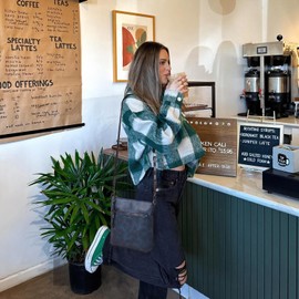 Roulens Trendy Crossbody Bag for Women,Lightweight Medium Crossbody Purse Soft Leather Women's Shoulder Handbags with Adjustable Wide Strap