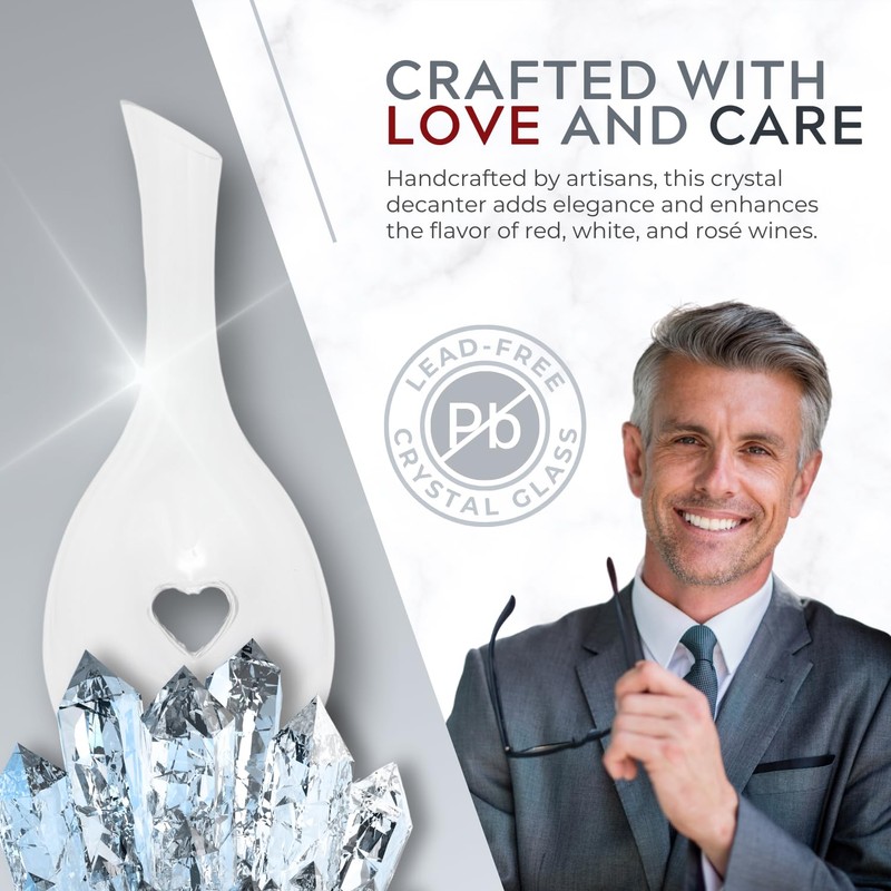 Maypes Heart Decanter – Beautiful Crystal Glass Wine Decanter with