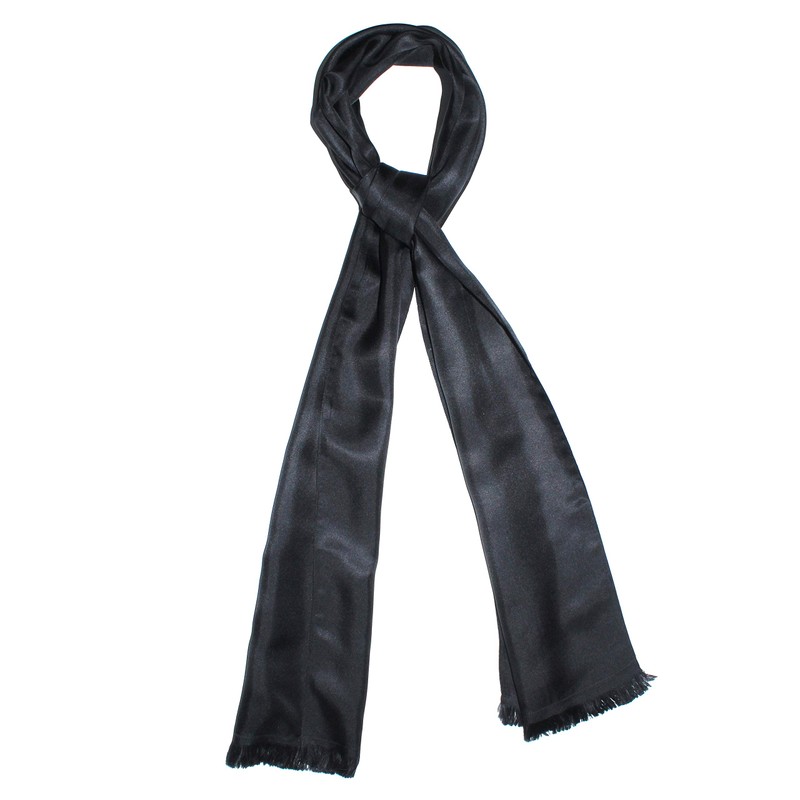 Royal Silk Dashing Black Silk Aviator Scarf Pure 100% Silk