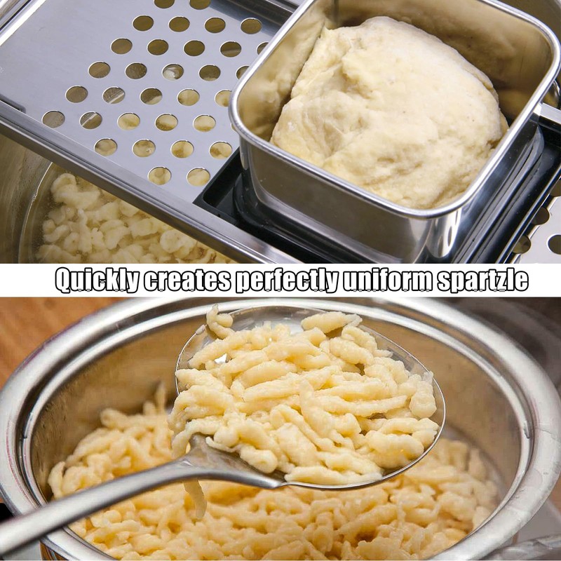 Premium Grade Stainless Steel Spaetzle Maker with Comfort Grip Handle,