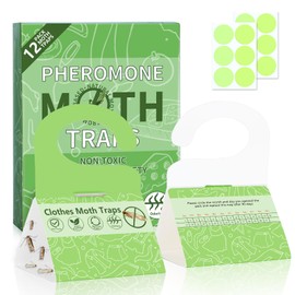UltraPestcide Moth Traps for Clothes, 12 Pack - Clothing Moth Traps with Pheromones Attractant, Moth Sticky Trap for Closets & Carpet & Wardrobes, Indoor Clothes Moth Killer
