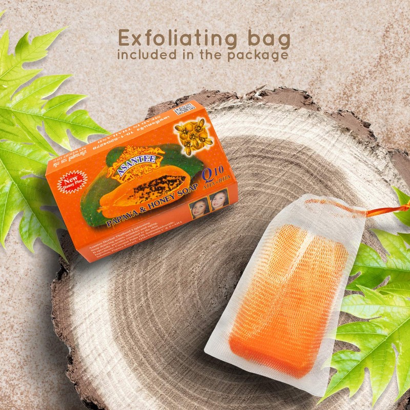 ASANTEE PAPAYA & HONEY Soap Bars with Vitamin C,E and