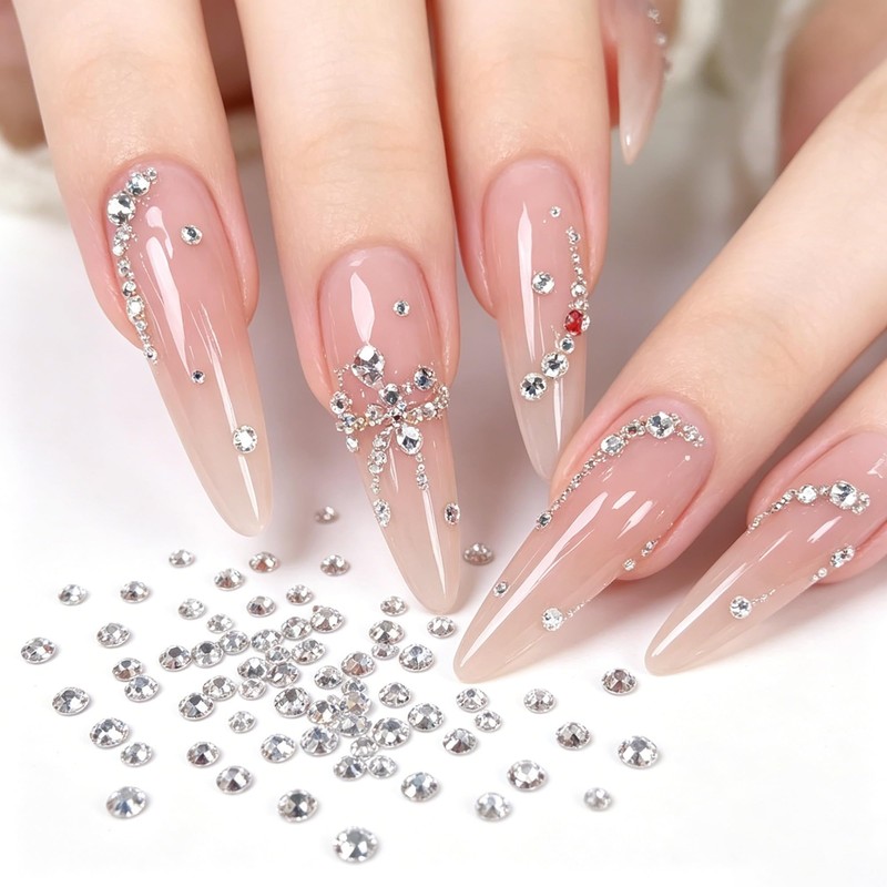 Flatback Rhinestones 10000PCS, 20 Colors 3mm Resin Gems for Nail